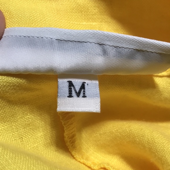 bryn WALKER Button Front Relaxed Linen Lagenlook Duster Jacket Yellow Medium - Picture 10 of 12